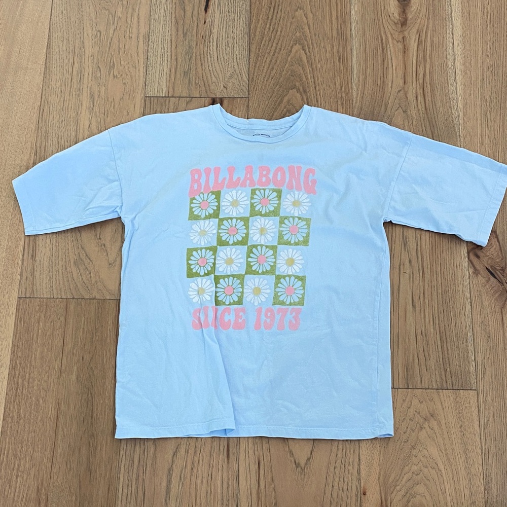 Billabong Light Blue Kids Tee with Daisy Print